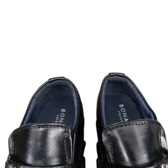 Bonafini Shoes Kids 7 Dress Loafers Slip On Leather Black Classic Toddler Boys - Picture 10 of 14